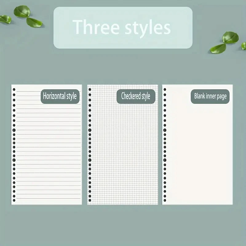 60 Sheets Notebook Refill Notepad Loose Leaf Binder Paper A4/ B5/A5 Blank/Grid/Lined Notebooks Writing Pads Office School - 2