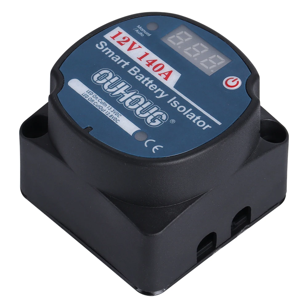 Molbory 12 V/140 A BSR volautomatische batterij-scheidingsrelais, dubbele batterijscheider, voltagegevoelig relais, spanningsgestuurd scheidingsrelais voor auto, camper, boot