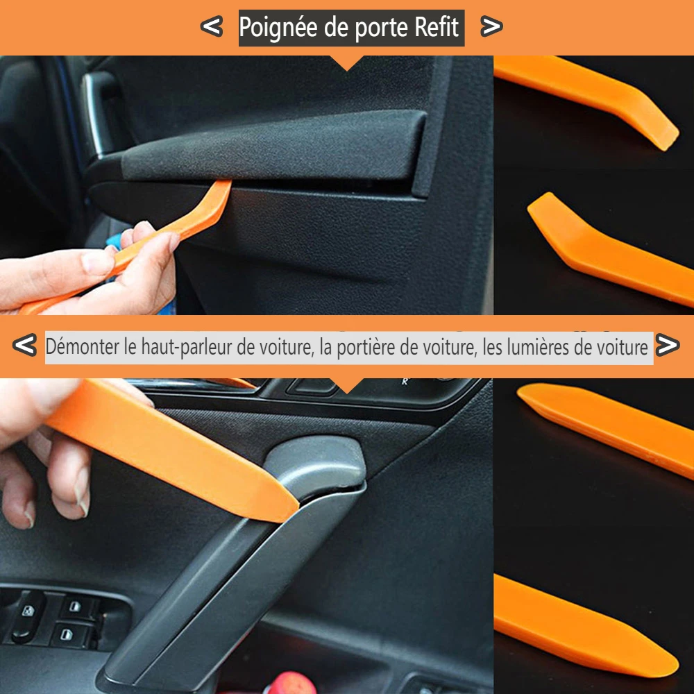 Outils De Dépose De Garniture De Porte De Voiture, Outils De Démontage De  Garniture De Porte De Voiture, Panneau Automobile, Réparation Audio Radio,  Démontage Du Levier En Métal, Outils De Levier À