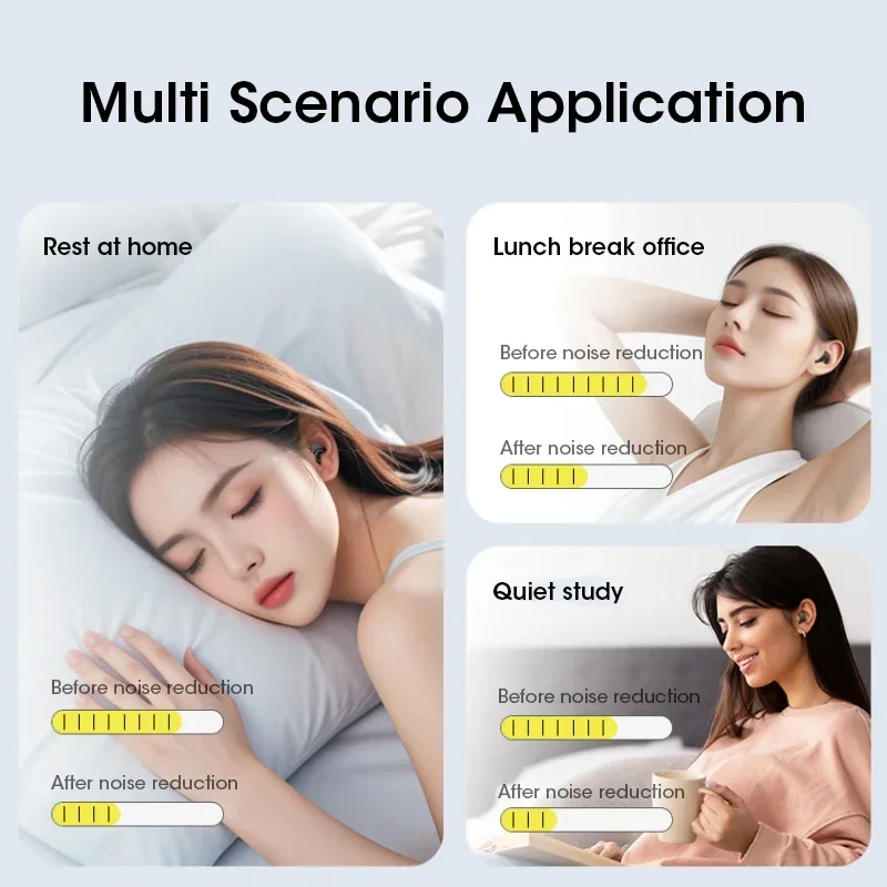 Quiet Ear Plugs for Sleeping Noise Reduction Super Soft Reusable Hearing Protection Anti noise earplugs for Concerts Travel Work