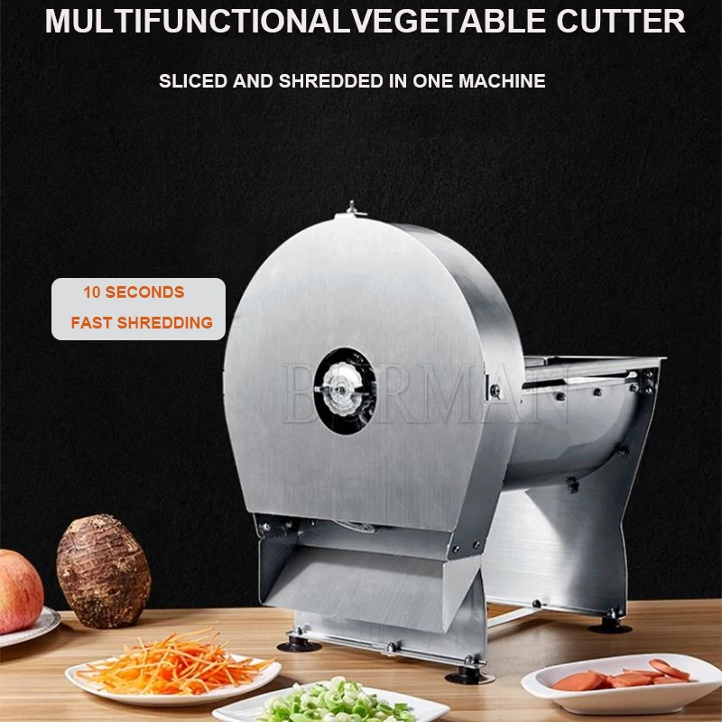 120W Electric Potato Slicer Commercial Blade Shredder Vegetable Fruit Cutter