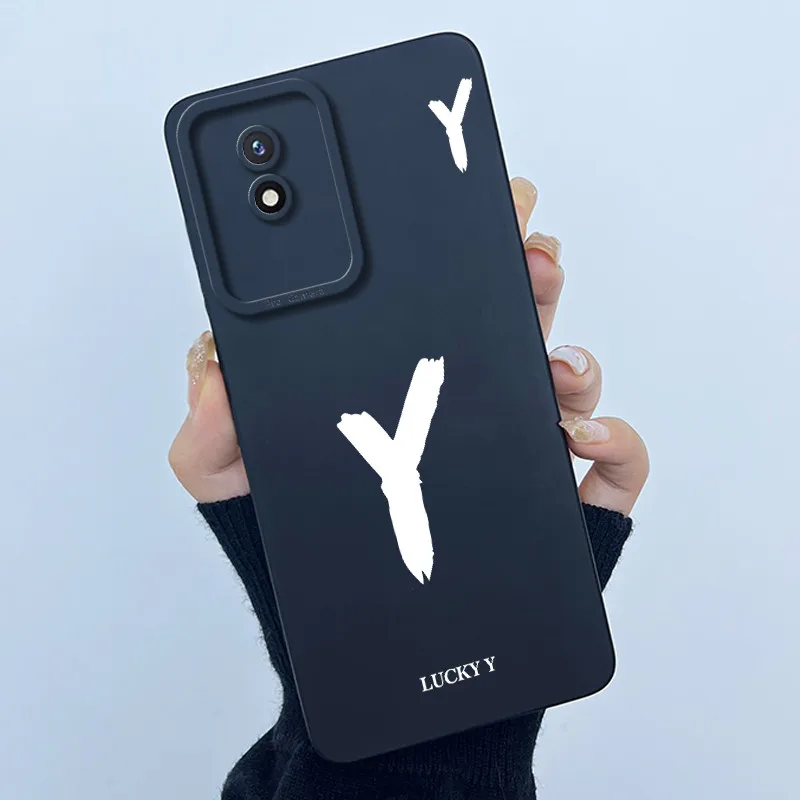 Lucky Initial Letter Silicone Soft Phone Case - Stylish Protective Bumper Cover