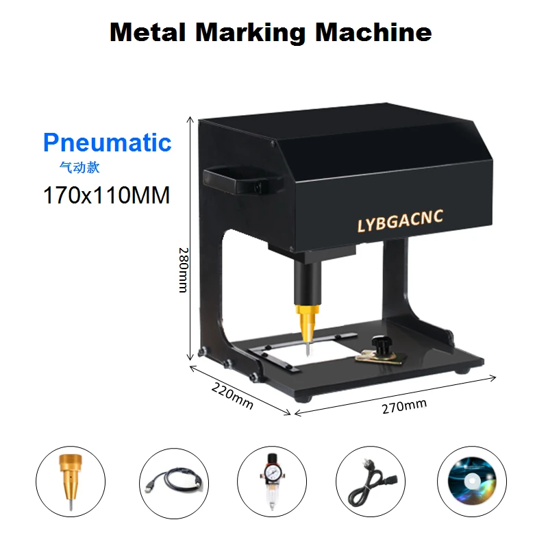 

Metal Nameplate Marking Machine Desktop Engraving Hand-held Electric Pneumatic Marker Machine Touch-Screen No Need Computer