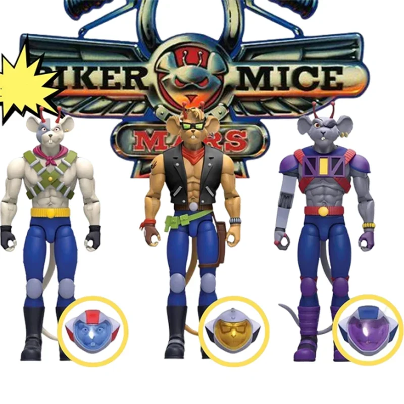 

In Stock Nacelle Biker Mice From Mars Throttle Modo Vinnie Action Figure Mice Bike From Mas Anime Figures Model Doll Toy Gifts