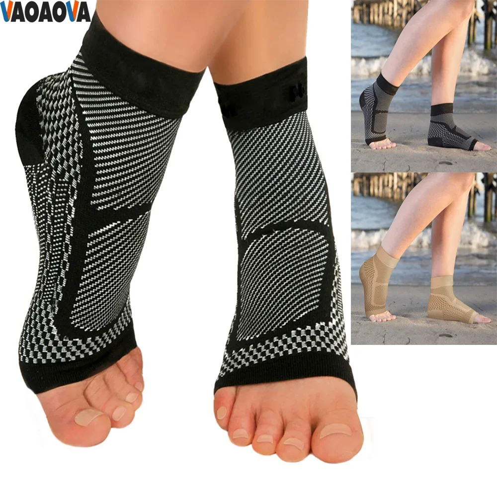 1Pair Men Women Ankle Compression Sleeve Toeless Socks for Plantar