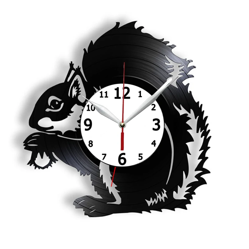 

Silent Non Ticking Wall Clock For Kids Nursery Baby Living Room Handicraft Art Forest Animals Vinyl Record Wall Clock
