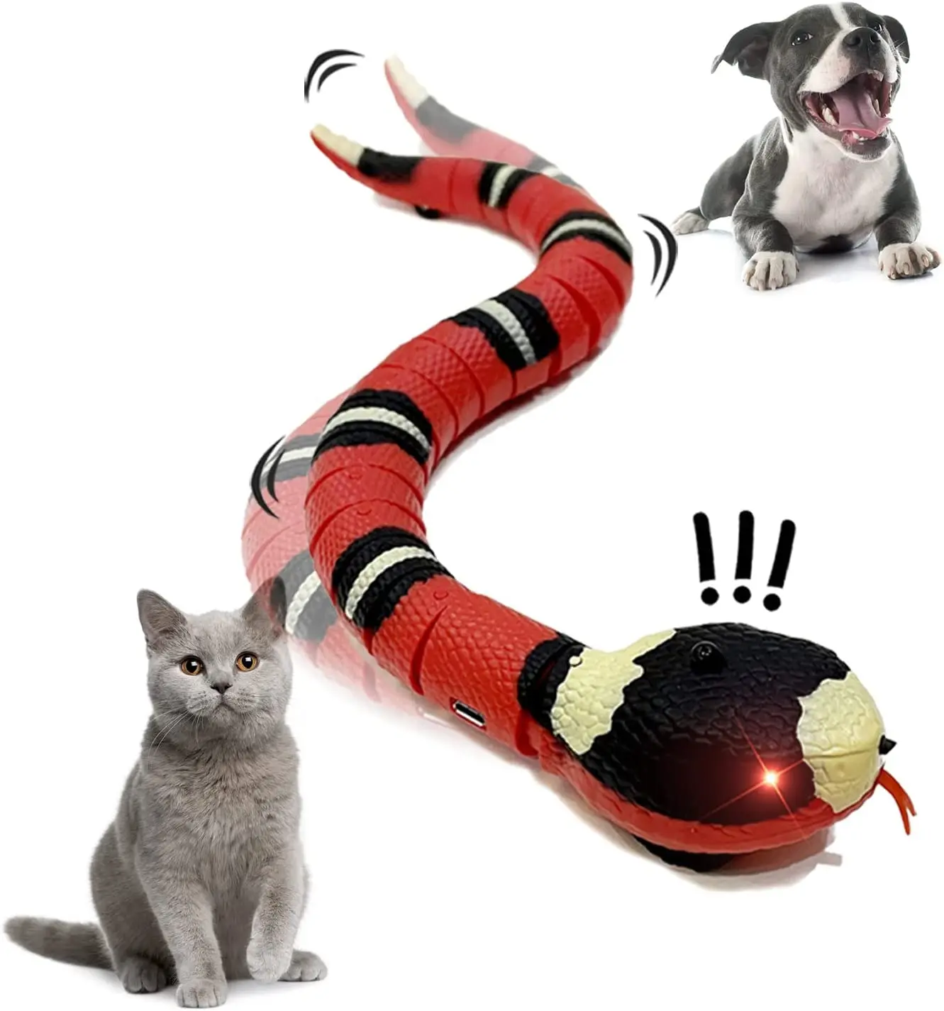 

Toys for Dogs Automatically Sense Obstacles and Escape Electric Interactive Puppy Dog Toys Smart Sensing Snake Toys