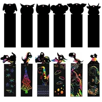 12PCS Bookmark Scratch Paper DIY Children Painting Toys Puzzle Early Education Toys Kids Birthday Gift Scratch Painting TMZ 1