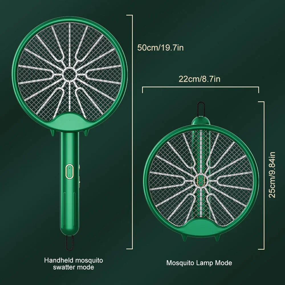 USB Mosquito Killer 3000V Electric Racket Foldable Insect Zapper Fly Swatter Rechargeable Bug Repellent Lamp Outdoor