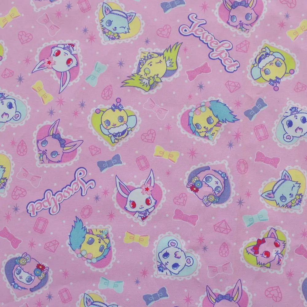 

1 ярд хлопчатобумажной ткани для ткани, сумки, постельного белья, Jewelpet (ジュエルエル), ширина = 140 см