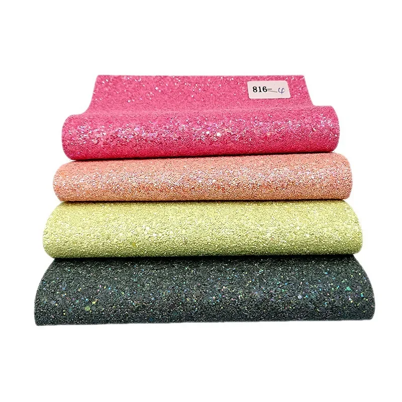 New Colorful PU Leather Headwear Hairband Butterfly Knot Hair Clip Bag Material Thick Onion Grid Glitter Accessory