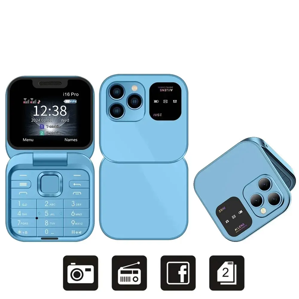 SERVO I16 Pro MIni Fold Mobile Phone 2G GSM Dual SIM Card Speed Dial Video  Player Magic Voice 3.5mm Jack FM Small Flip Cellphone - AliExpress