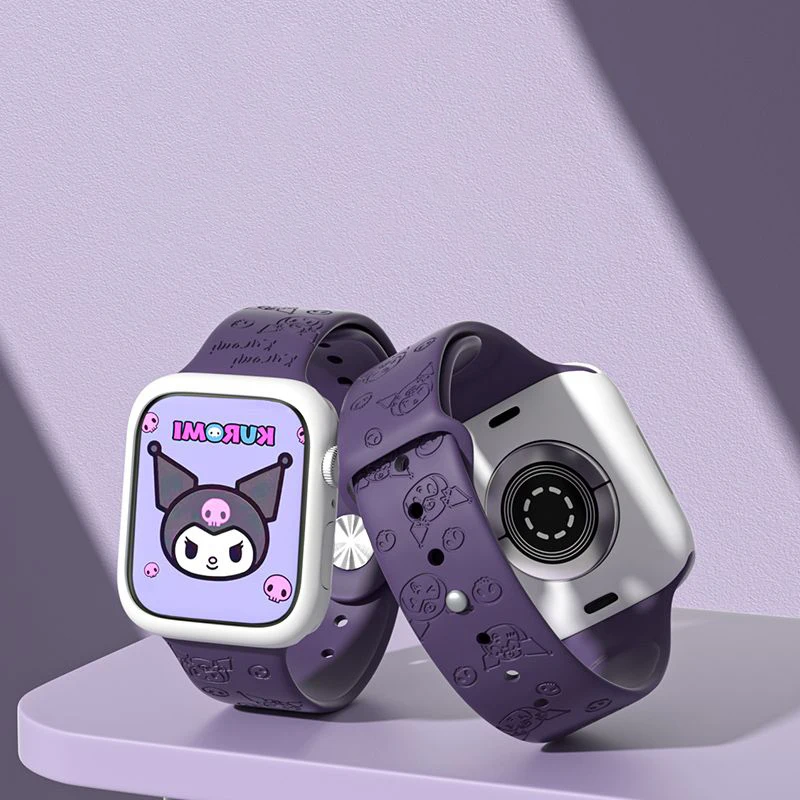 Sanrios Kawaii Anime Hello Kittys Cartoon My Melody Kuromi Cinnamorolliwatch Strap Iphone WatchCute Print Wrist Stra