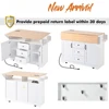 Rolling Kitchen Island with 2 Drop Leaf and Power Outlet, Island Table on Wheels with Towel Rack and Spice Rack 3