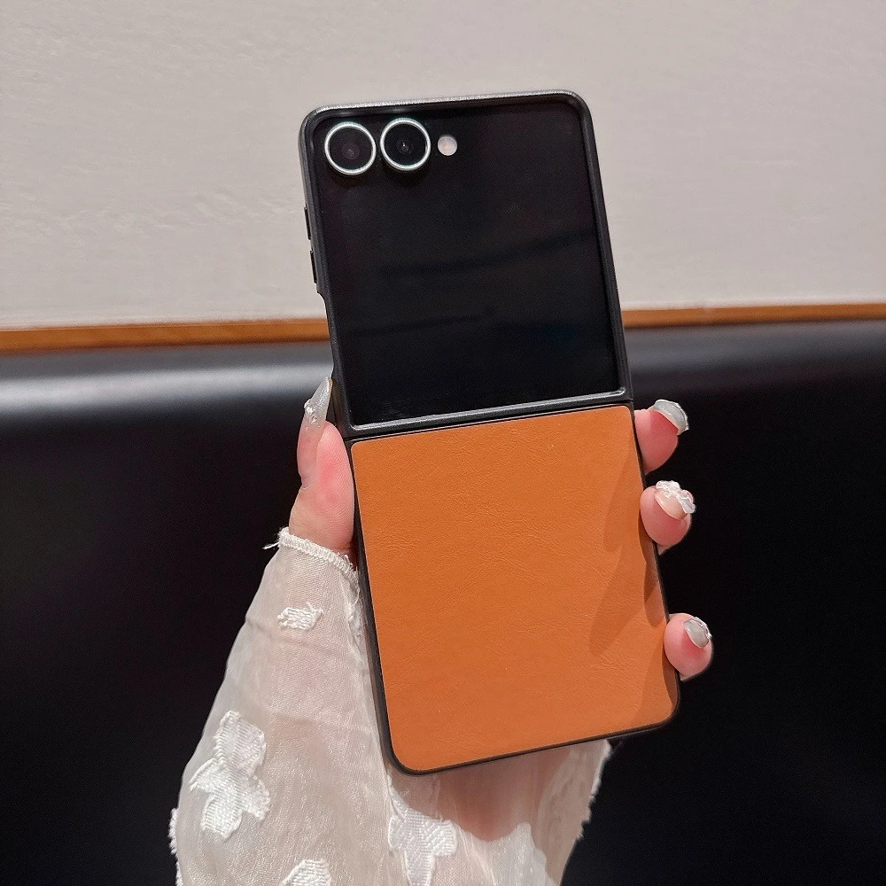 Luxury Glossy Leather Flip Phone Case - Anti-Fall Shockproof Protective Back Cover