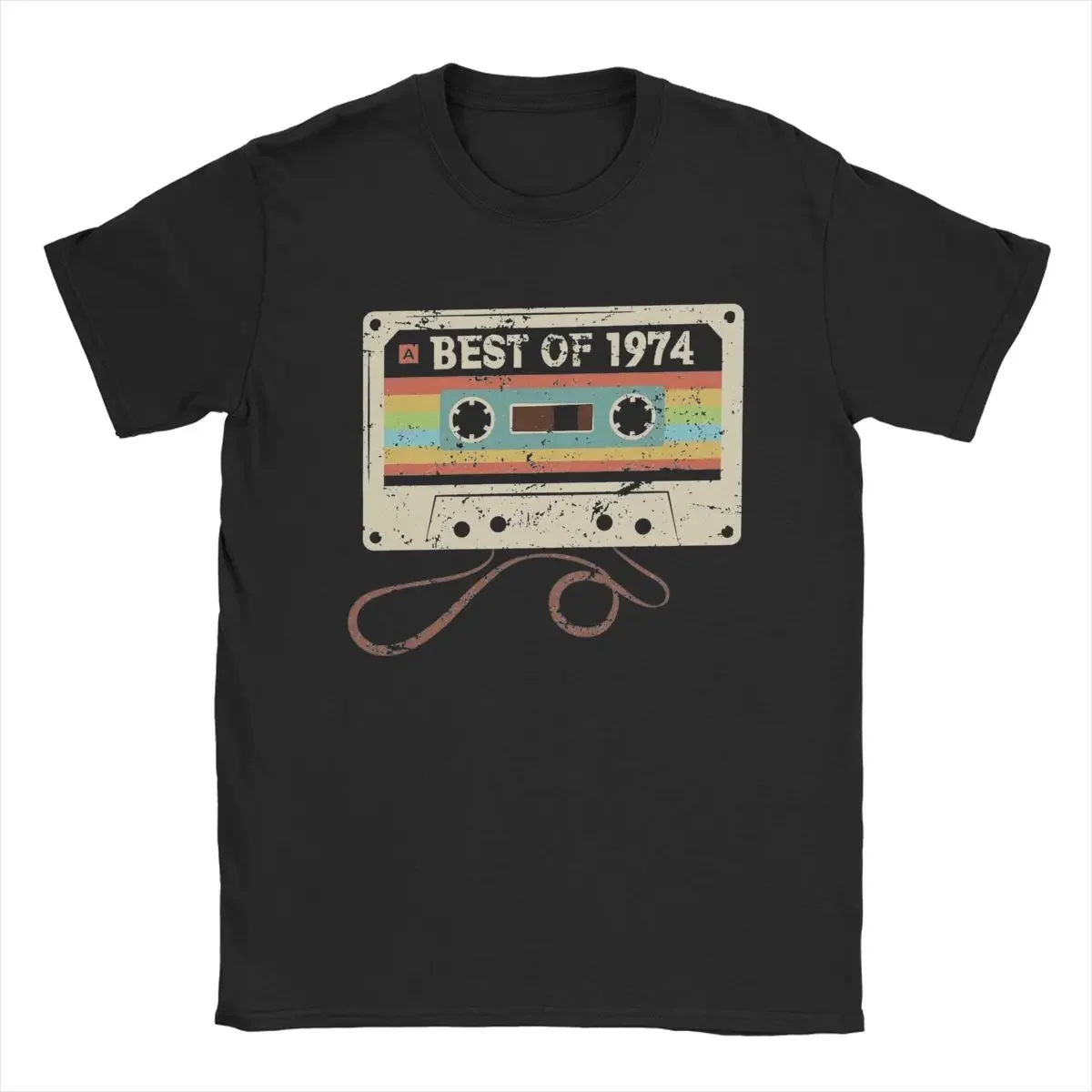 

Best Of 1974 50 Year Old 50th Birthday Gift T Shirt for Men 100% Cotton T-Shirt Round Collar Tees Short Sleeve Tops Original