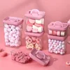 Cute Food Storage Box Pink Candy Jars With Lids Salad Snacks Grain Spice Sealed Storage Pots For Kitchen Storage Organization 1