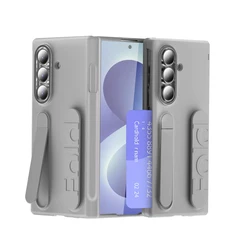 Premium Foldable Phone Case with S Pen, Wristband Holder, Hinge Protection, Card Slot & Screen Protector Film for Galaxy Z Fold4 (GRAY)