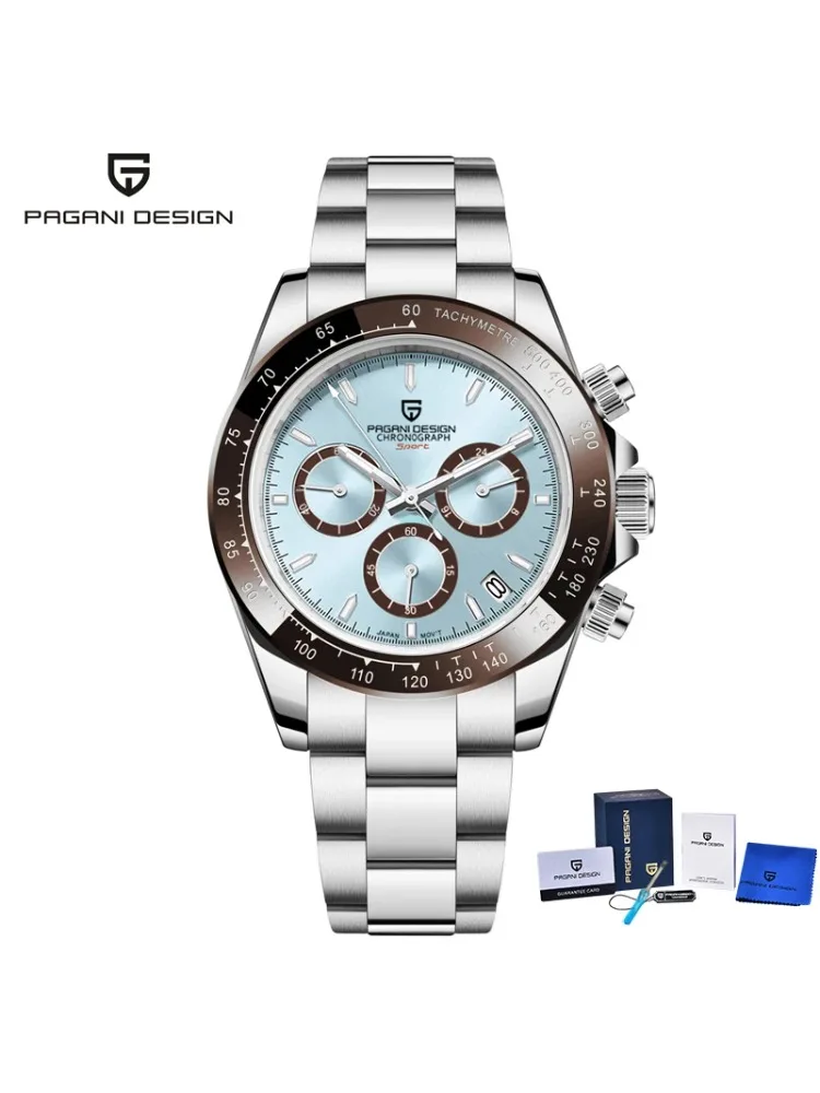 

PAGANI DESIGN 2024 Mens Quartz Watches Mens VK63 Chronograph Sports Watch for Men Automatic Stainless Steel Sapphire Waterproof