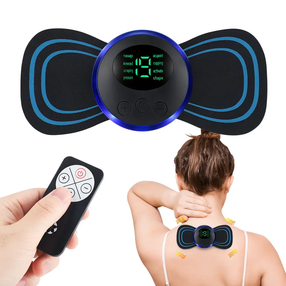 Cervical Massage Sticker Mini Electric EMS Pulse Neck Massager with Remote Control Pain Relief Body Muscle Acupoints Stimulator pulse induction remote high precision metal detectors gold underground treasure hunter
