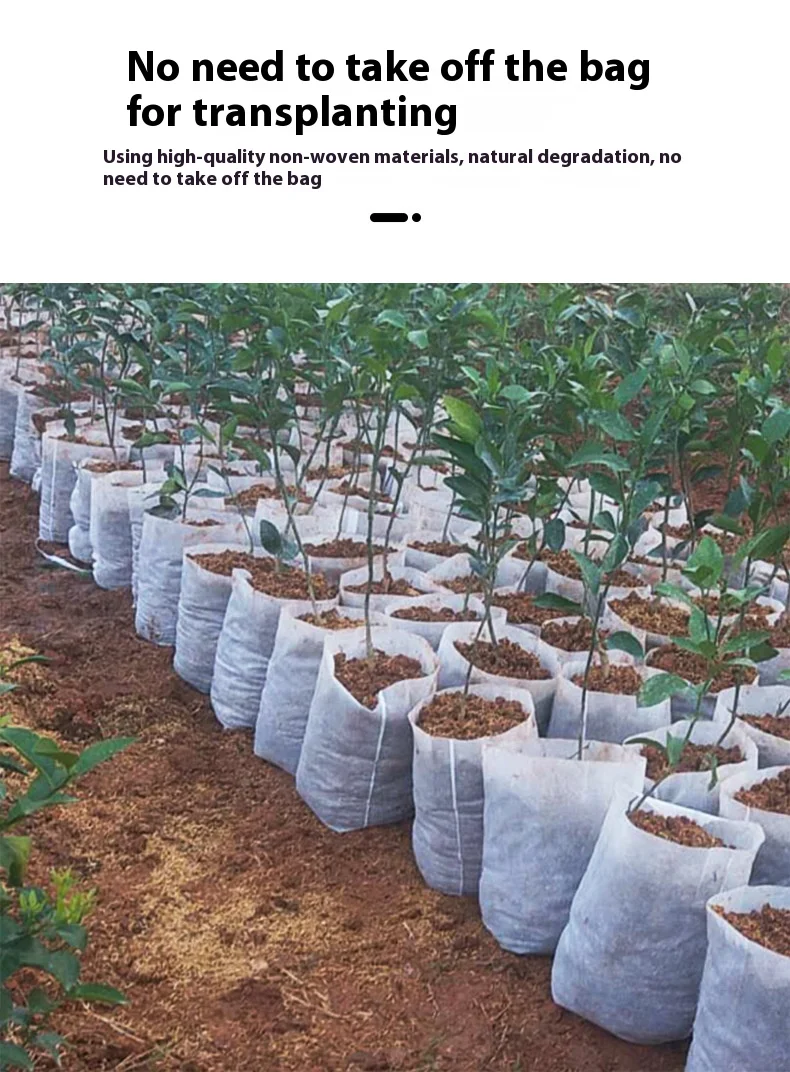 100pcs-1SET Biodegradable Seed Nursery Bags, Non-Woven Plants GrowBags, Fabric Seedling Pots Plants Pouch, Home Garden Supply
