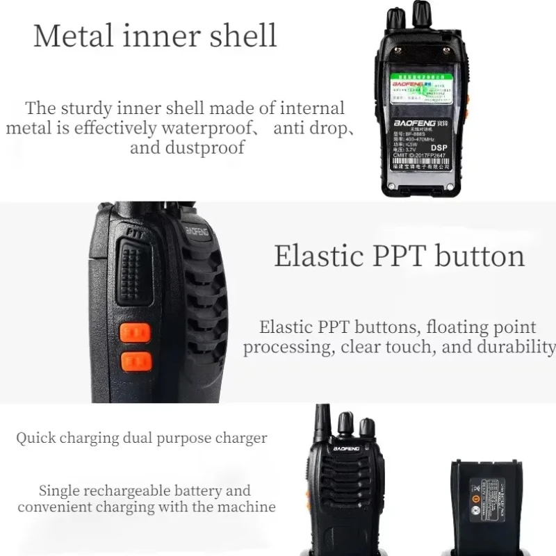 2PCS Baofeng BF-888S UHF Radios 12W High Power Long Range Walkie for Outdoor Adventures