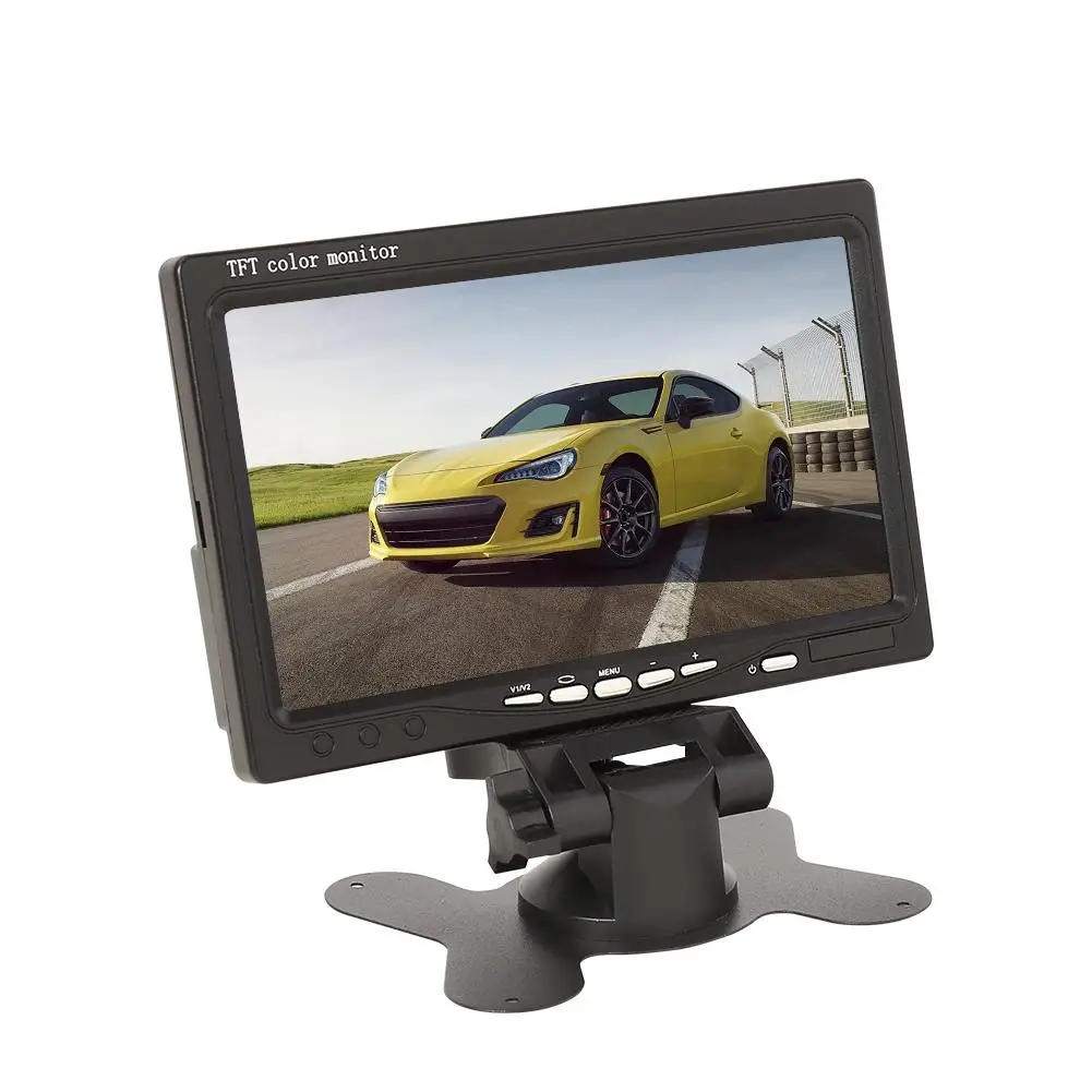 7 Inch Car Monitor TFT LCD HD Screen 2 Way Video Input Pal/ntsc 12v Display For Car Rearview Home Security Camera Accessories