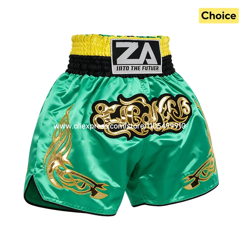 Pink Gradient Muay Thai Shorts Shiny Satin Elastic Waist Boxing Trunks Lightweight MMA Kickboxing Sparring Pants Men Women Kids