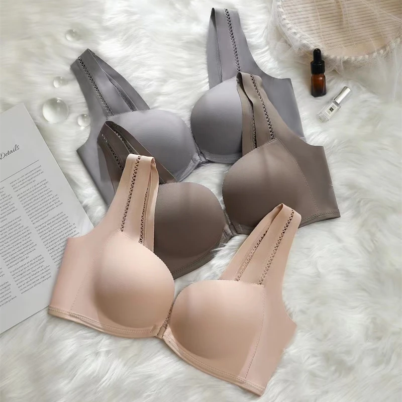Description Picture 5 of itemFront Button Seamless Underwear Women's Small Breasts Gathered To Lift The Breasts To Prevent Sagging Adjustable Bra