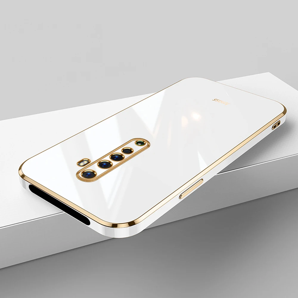 Luxury Square Plating ShockProof Silicone Back Cover
