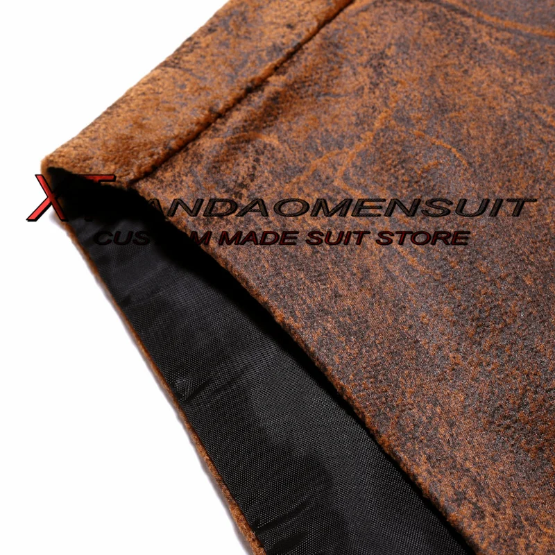 Men\'s Suede Vest Retro Slim Fit Sleeveless Jacket Brown Casual Waistcoat Male Steampunk Vests chaleco hombre