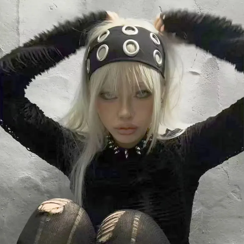 Punk Girl Hollowed Out Eyelets Headband