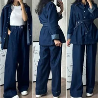 Carmen High Waist Belt Wide Long Pant Set 3
