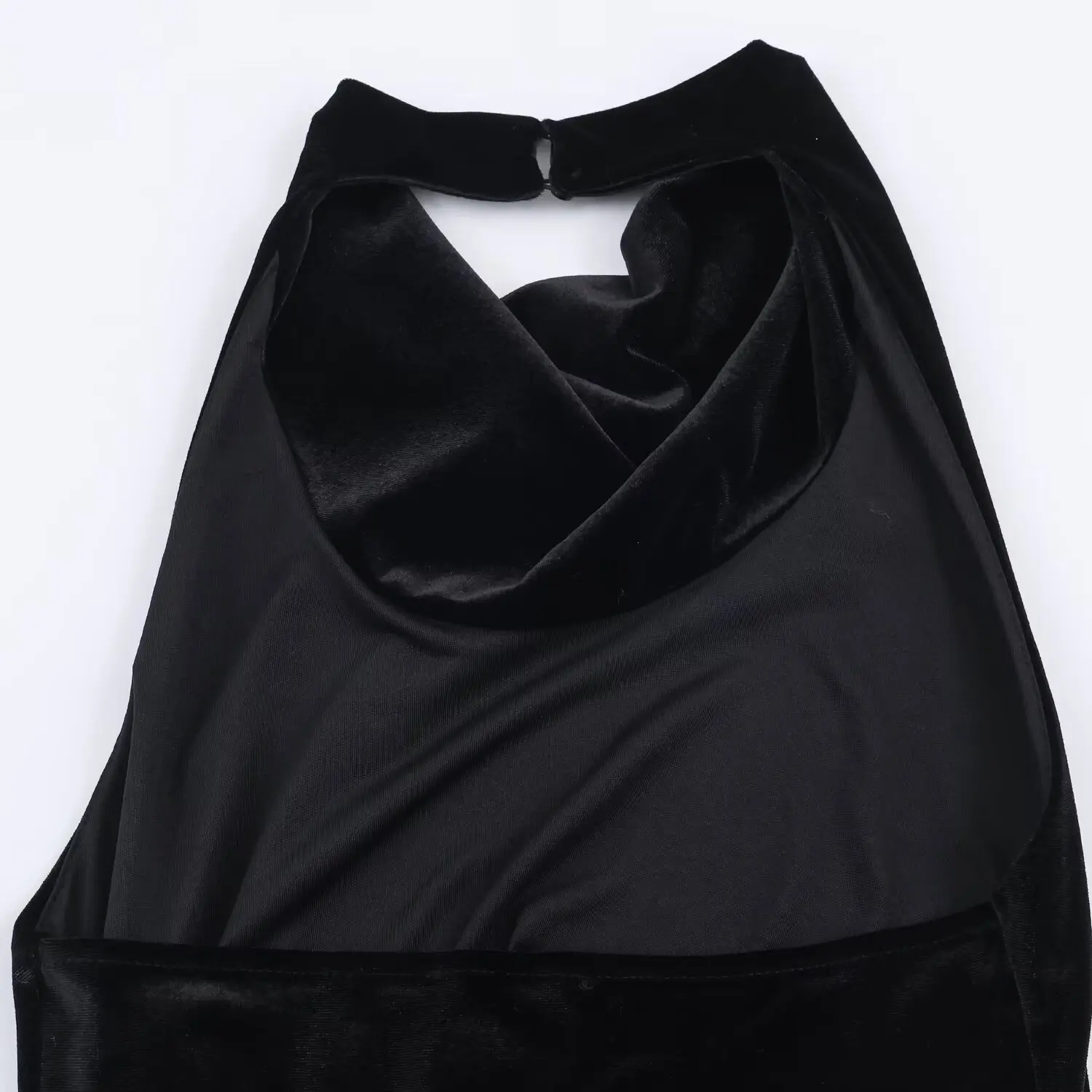 Women Slim Lace Splicing Dress Female Spring Summer New Sleeveless Halter Backless Midi Dress Fashion Elegant Velvet Party Dress