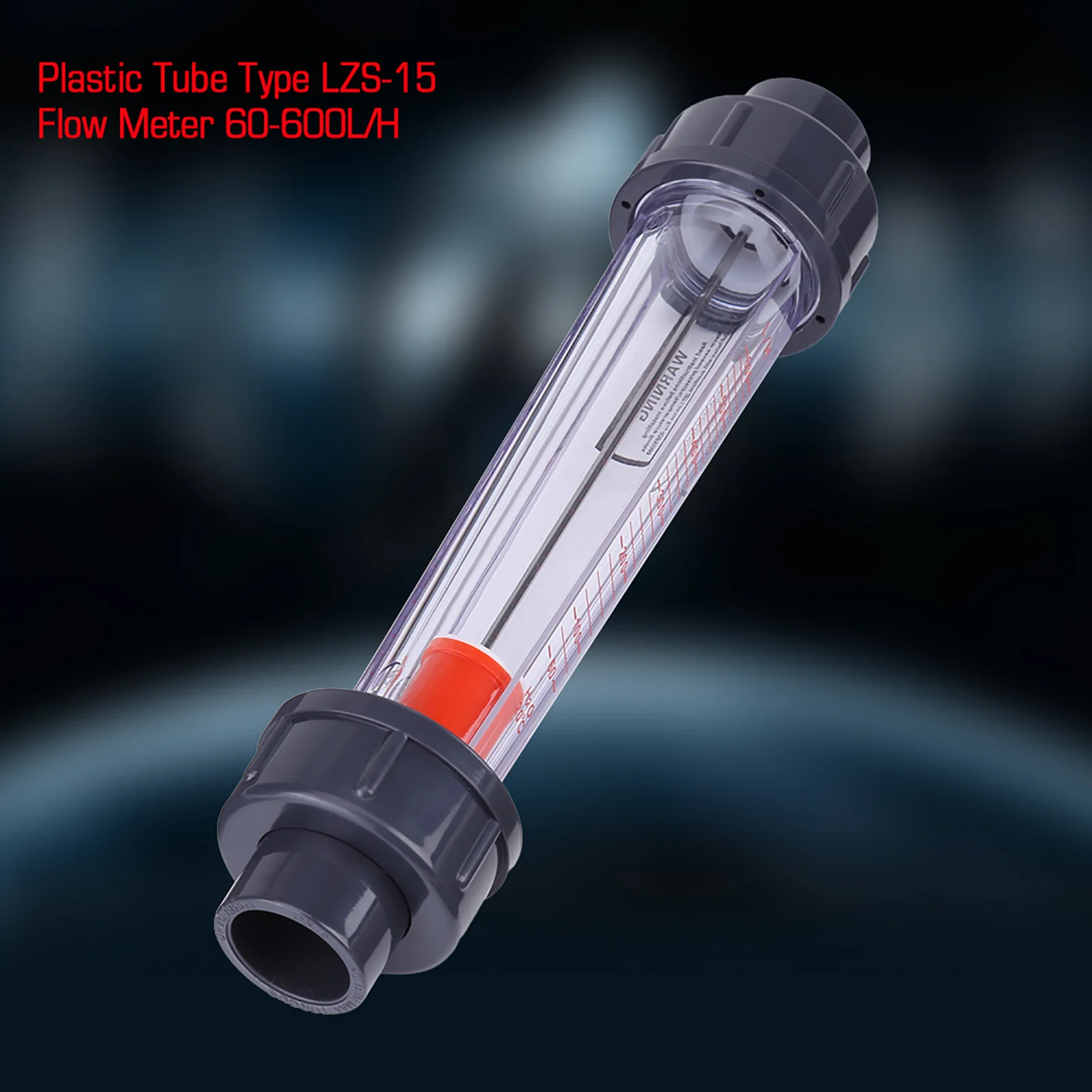 Water Flow Meter 60‑600L/H Plastic Tube Liquid Water Rotameter LZS‑15D Flow Meter