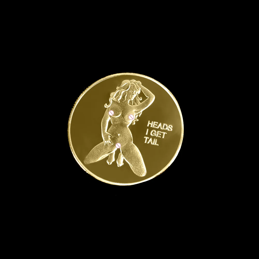 Commemorative Coin 1PC Sexy Girl Coins Lucky Girl Gold