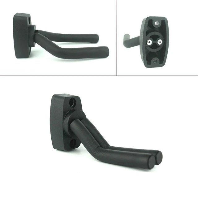 Ueteto Guitar Wall Mount Auto Lock, 2 Pack Guitar Wall Hanger, Hard Wood Base Guitar Hook for Acoustic, Classical, Electric, Bass Guitars (A並行輸入 : Ueteto Guitar Wall Mount Hanger, Hard Wood Base Guitar