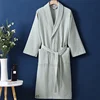 100% coton Couple Robe gaufre peignoir Robe Kimono Yukata maison vêtements décontracté femmes vêtements de nuit printemps été vêtements de détente