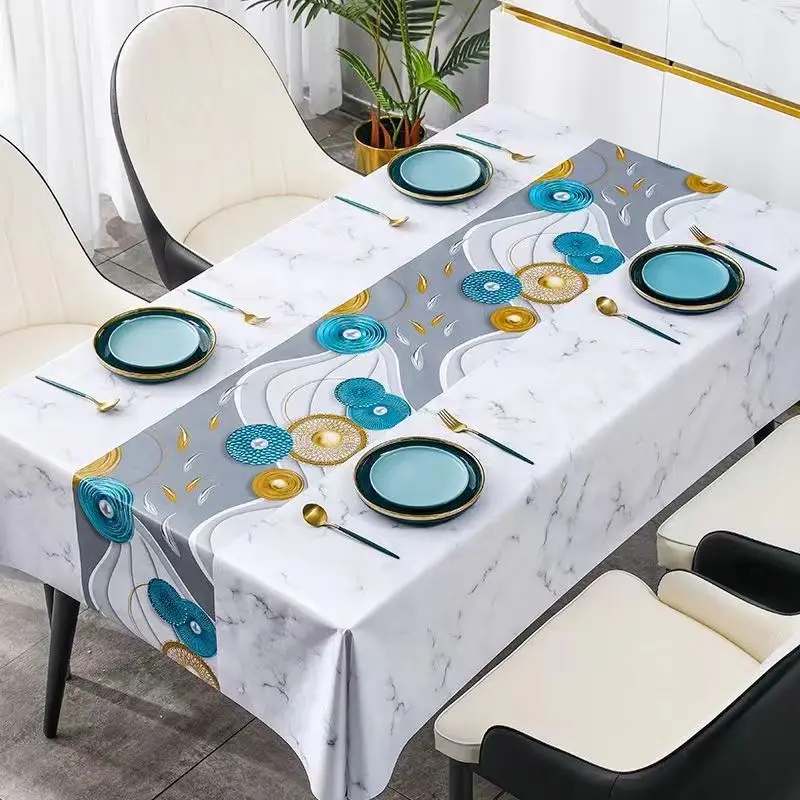 

PVC Table Cloth Rectangular Party Supplies Tablecloths Waterproof Kitchen Decoration Oilproof Tablecloth for Table Mat