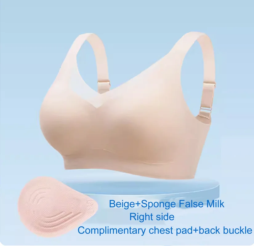 Buy Mastectomy Bra with Pockets for Breast Prosthesis Women, Beige