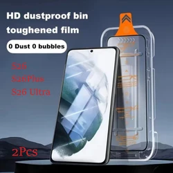 2 - Pack Auto Install Tempered Glass Screen Protector with No - Bubble Easy Kit - 2 Pieces