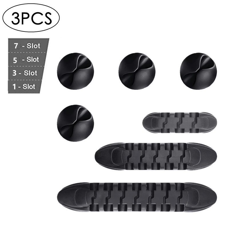 AHASTYLE Supporto per Cavi da Scrivania con 5 Fessure, Durevole Organizer a Clip per Cavo per Organizzare Cavi USB, Cavo di Alimentazione, Filo per Casa, Ufficio e Auto