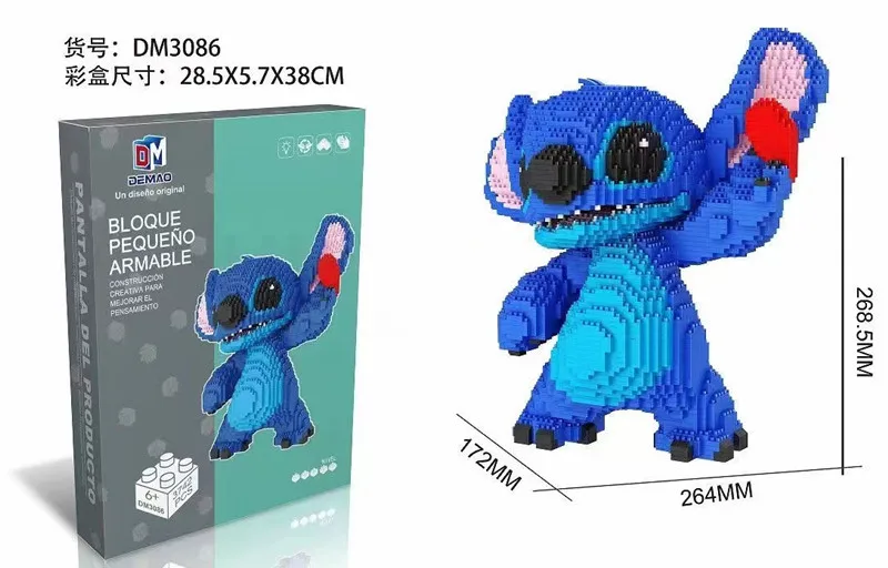 Mini Bloques Tipo Lego Stitch Figura 3d Armable