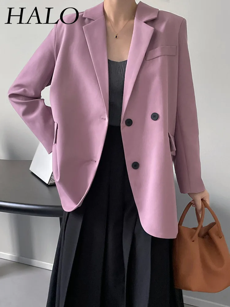 

HALO 2024 Spring/Summer New Solid Color Fashionable And Elegant Drop Feeling Casual Loose Silhouette Suit Coat For Women