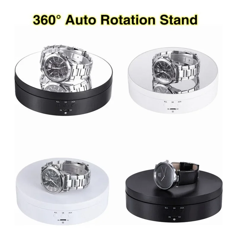 Motorised Rotating Mirror Display Stand 360 Degree Turntable Jewellery Holder USB Power Supply Rotating Shooting Three Speeds jewelry display stand,rotating display stand,rotating turntable plate
