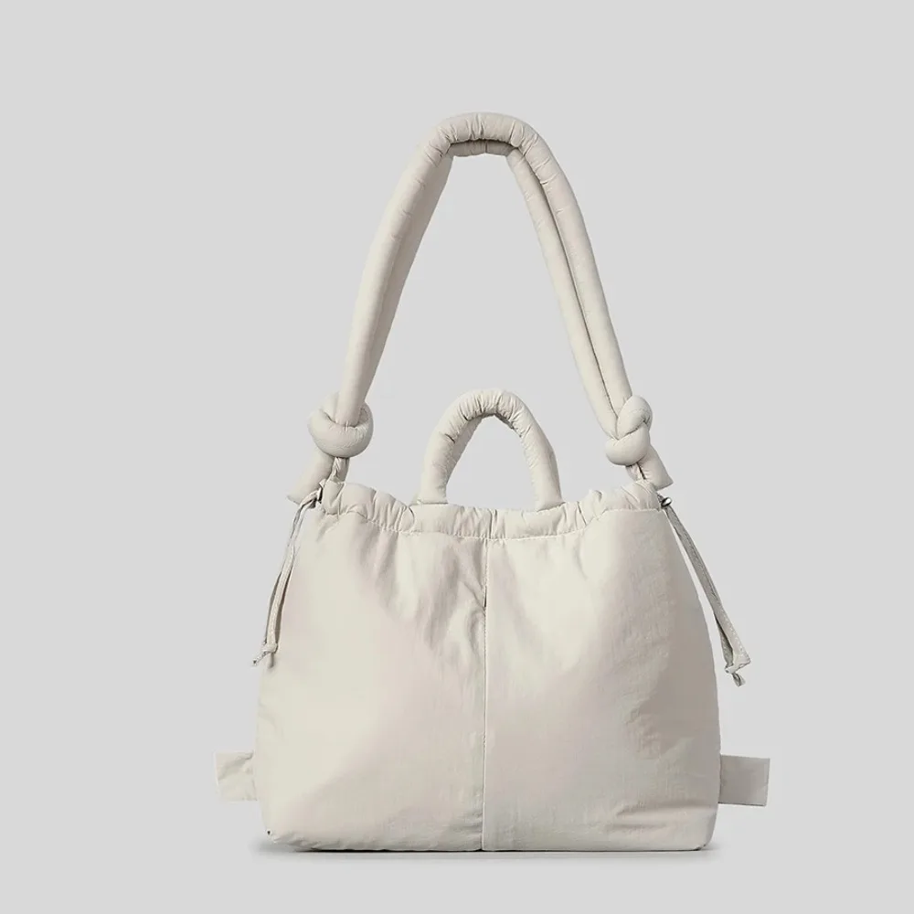 Puffer Borsa A Tracolla Donna In Nylon - Leggera, Hobo Tote Con Tasche, 49x28x12 Cm - Borsa A Sbuffo