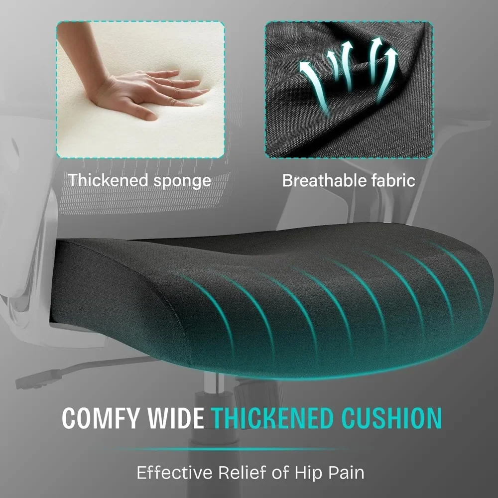 Ergonomic Office Desk Chair, Mesh Computer Gaming Chair, Lumbar Support, Comfy Seat, Swivel Wheel, Chairs for Adults Students 4