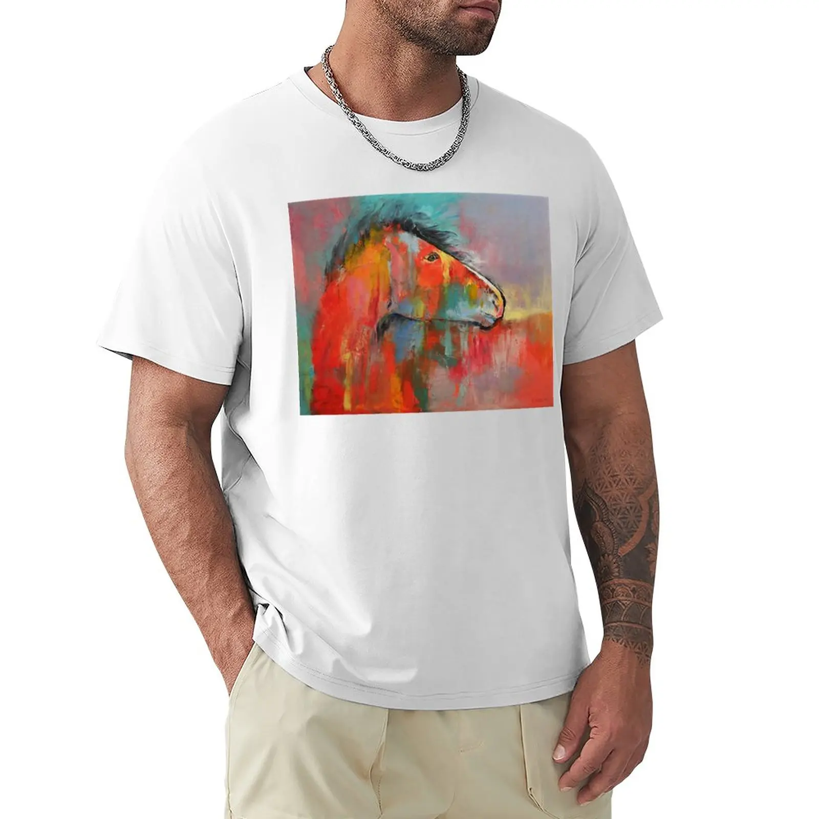 

Red Horse T-Shirt sports fans summer top mens tall t shirts