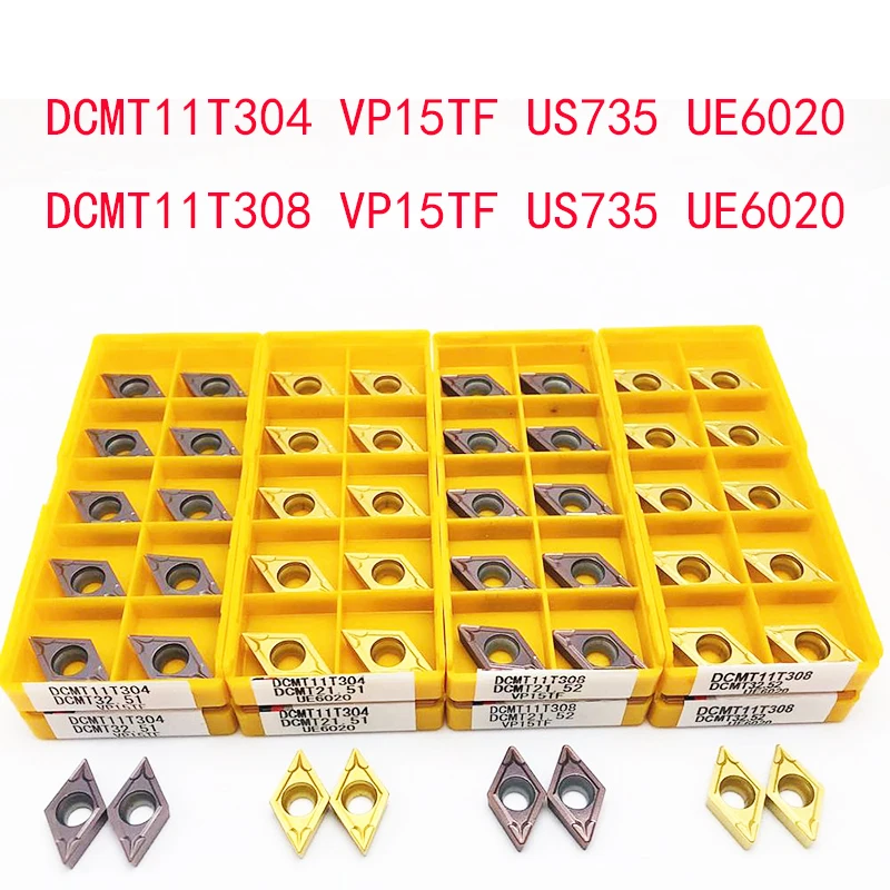 DCMT070204 DCMT11T304 DCMT11T308 VP15TF US735 UE6020 internal turning tool metal lathe tools Cutting insert |