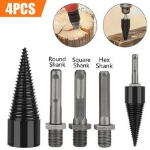 

4 Pcs High Speed Twist Drill Bits Round Hexagon Shank Screw for Firewood Log Wood Splitter Woodworking Outdoor Camping Tools